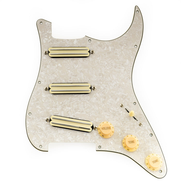 musiclily pro se st dphc pre wired sss pickguard with ceramic mini rail humbucker for strat style electric guitar