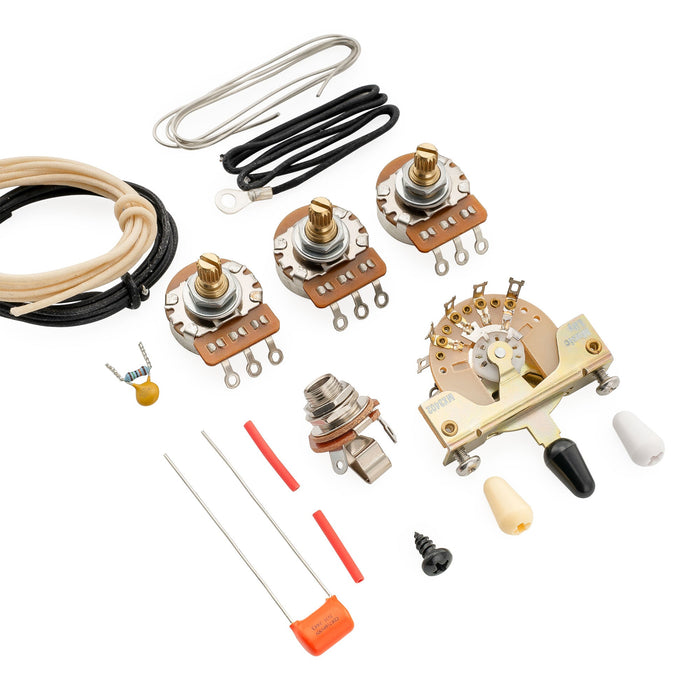 Musiclily Pro Electric Guitar DIY Wiring Kit Upgrade for American Style ST HH with 3-Way Switch and 3A Pots