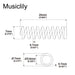 Dimensions of musiclily pro steel 25mm electric guitar humbucker pickup mounting springs mx3455nk 20