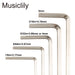 Dimensions of musiclily pro hardened steel 5pcs allen keys hex wrenches set for guitar bass truss rod adjustment mx3470