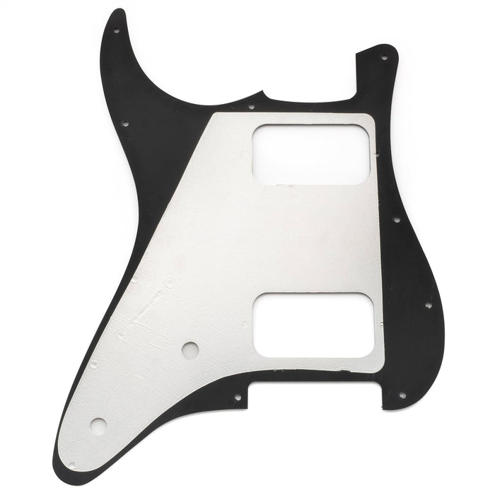 musiclily pro 11 holes st hh guitar pickguard with round corner uncovered humbucker 2 pot layout for fender squier strat style electric guitar mx3481p, white