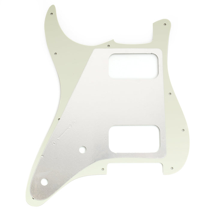 Musiclily Pro 11穴 ST HHピックガード ラウンドコーナーのカバー無しハムバッカー 2ポット穴 Fender Squier Stratストラトエレキギター用 4プライ エイジドホワイトパール