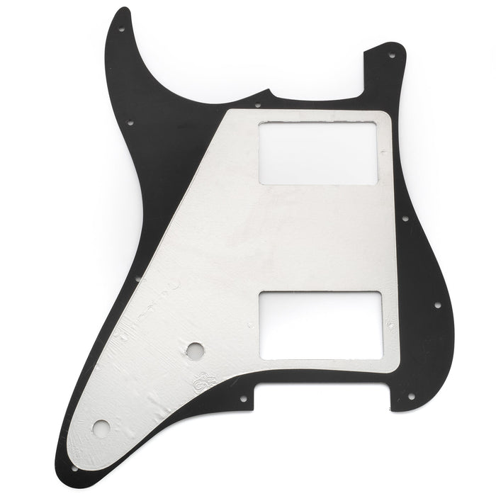 musiclily pro 11 holes st hh guitar pickguard with covered humbucker 2 pot layout for fender squier strat style electric guitar mx3482p, white
