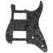 musiclily pro 11 holes st hh guitar pickguard with covered humbucker 2 pot layout for fender squier strat style electric guitar mx3482p, black pearl