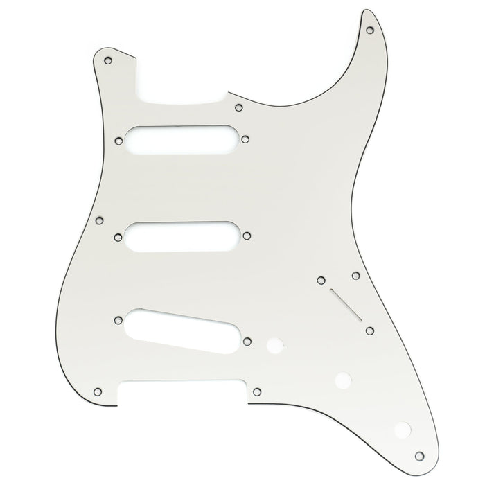 musiclily pro 8 holes st sss pickguard for 2008 2019 china made squier classic vibe sq cv 50s reissue vintage strat style electric guitar mx3485p, aged white