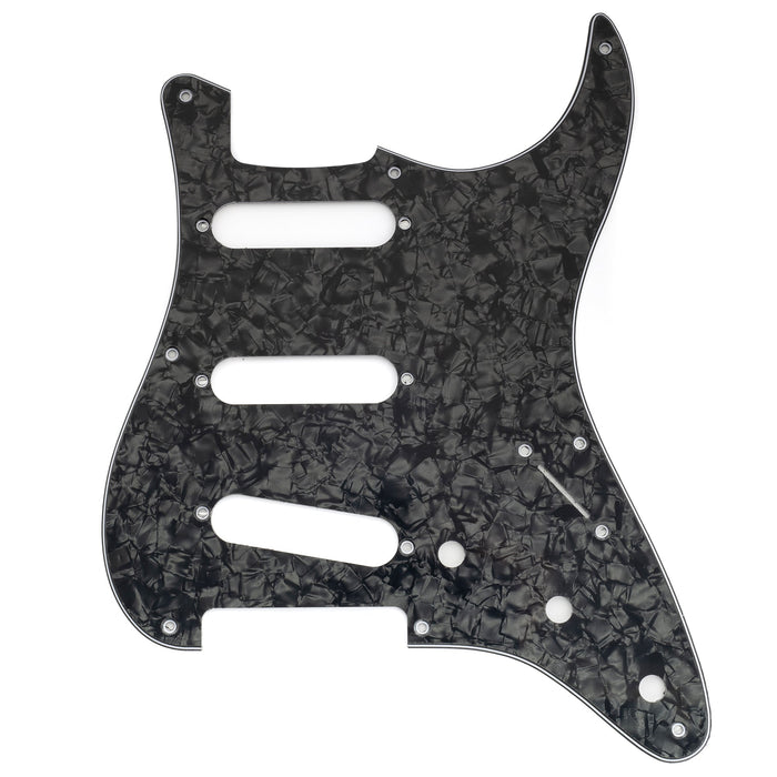 musiclily pro 8 holes st sss pickguard for 2008 2019 china made squier classic vibe sq cv 50s reissue vintage strat style electric guitar mx3485p, black pearl