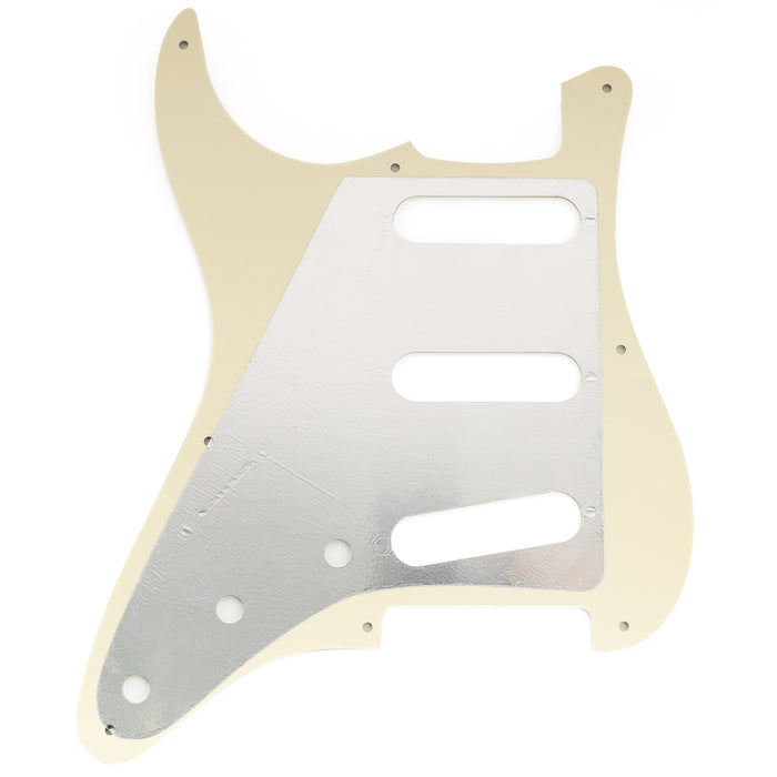 Musiclily Pro 8穴 ST SSSピックガード 2008-2019 中国製Squier Classic Vibe SQ CV 50s Reissue Vintage Stratストラトエレキギター用 4プライ エイジドホワイトパール