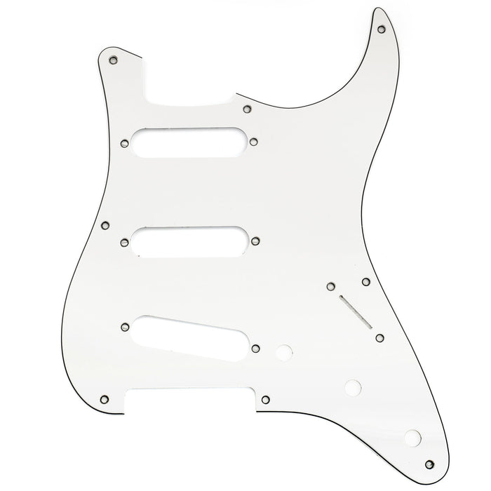 musiclily pro 8 holes st sss pickguard for 2008 2019 china made squier classic vibe sq cv 50s reissue vintage strat style electric guitar mx3485p, white