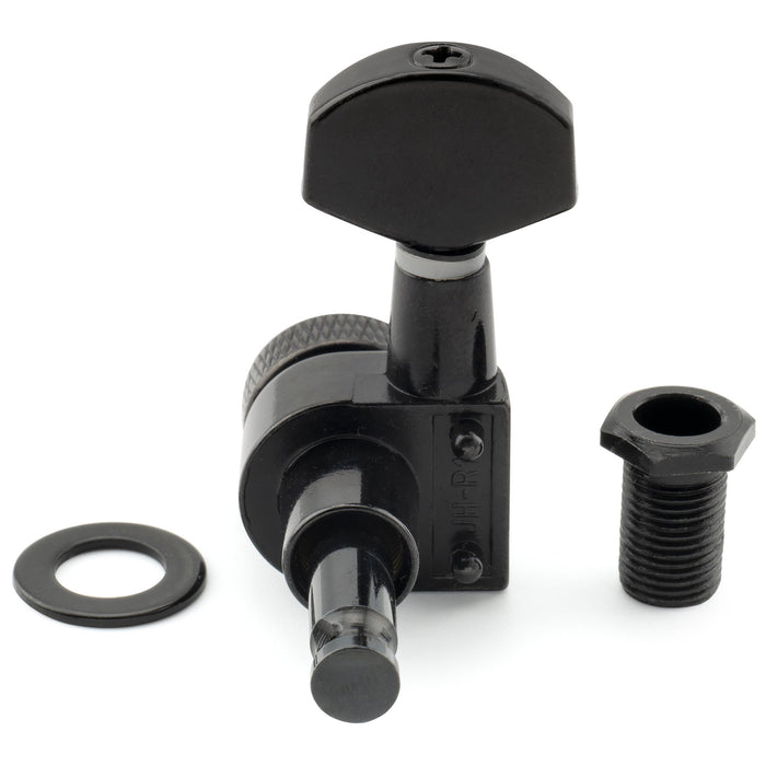 Musiclily Pro Single 15:1 Ratio 2-Pin Full Sealed Locking Machine Head Bass Side Tuner Tuning Peg Key with Hex Button for SQ Strat Tele Style Electric Guitar