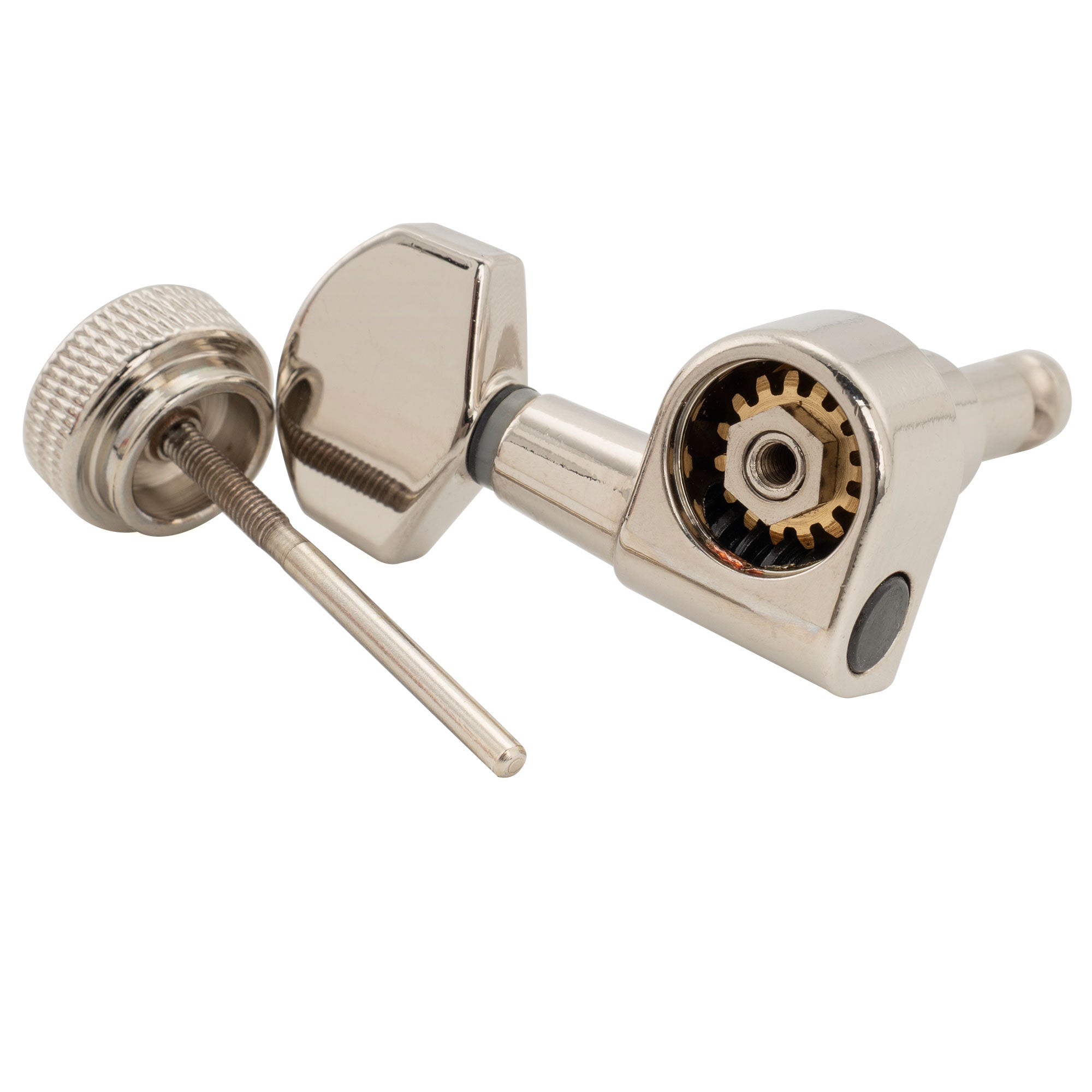 Musiclily Pro R15J-17 mécaniques à 6 en ligne, rapport 15:1, 2 pignons entièrement scellés avec verrouillage, clés de réglage avec bouton hexagonal pour guitare électrique de style SQ Strat Tele
