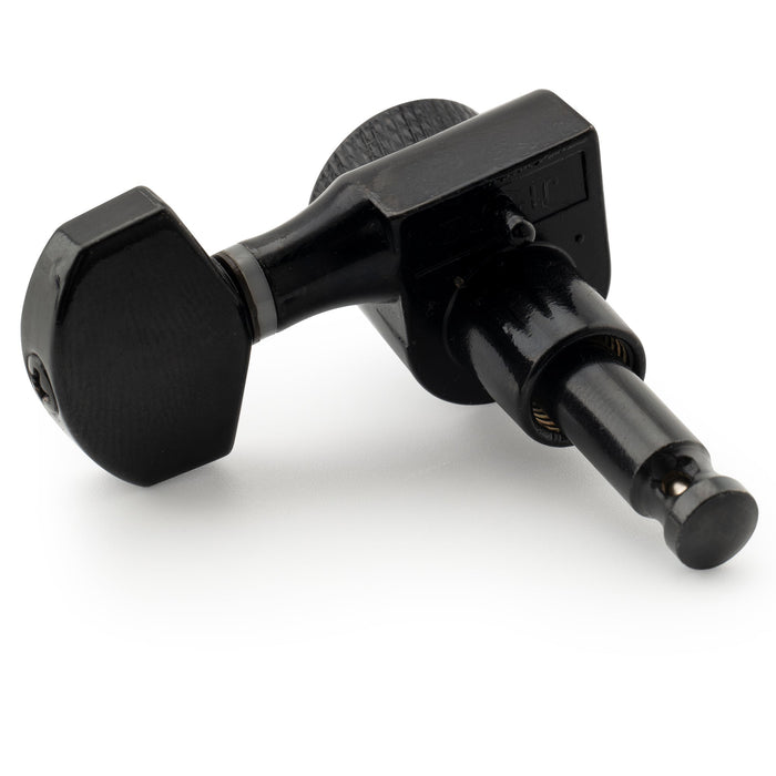 Musiclily Pro Single 15:1 Ratio 1-Pin Full Sealed Locking Machine Head Bass Side Tuner Tuning Peg Key with Hex Button for SQ Strat Tele Style Electric Guitar
