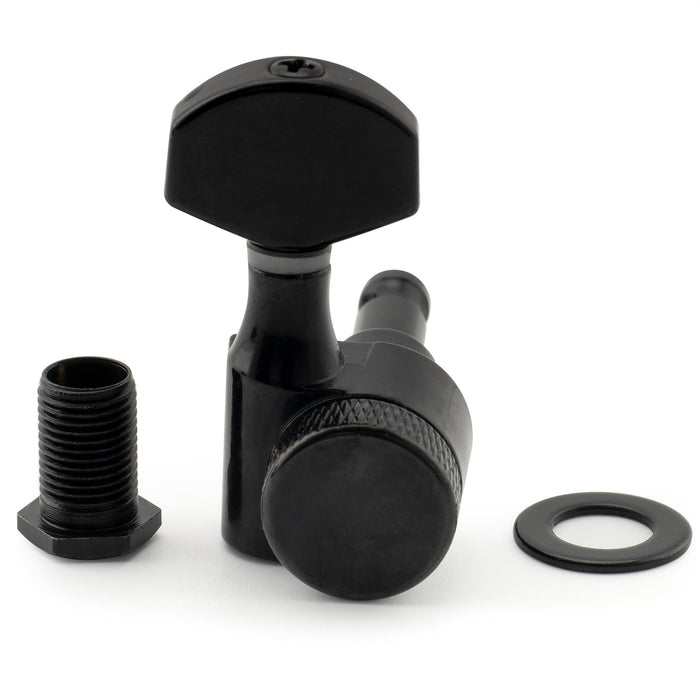Musiclily Pro Single 15:1 Ratio 1-Pin Full Sealed Locking Machine Head Bass Side Tuner Tuning Peg Key with Hex Button for SQ Strat Tele Style Electric Guitar
