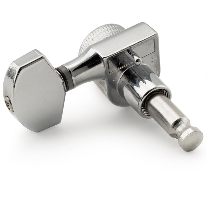 Musiclily Pro R15J Single 15:1 Ratio 1-Pin Full Sealed Locking Machine Head Bass Side Tuner Tuning Peg Key with Hex Button for SQ Strat Tele Style Electric Guitar