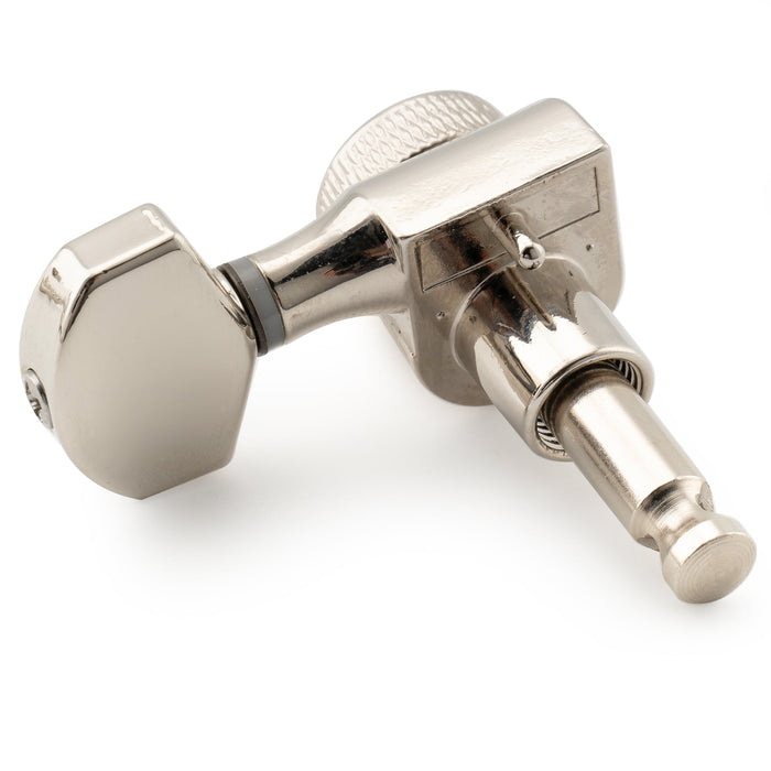 Musiclily Pro R15J Single 15:1 Ratio 1-Pin Full Sealed Locking Machine Head Bass Side Tuner Tuning Peg Key with Hex Button for SQ Strat Tele Style Electric Guitar