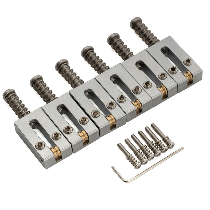 Musiclily Ultra 10.8mm Full Solid Brass Modern Style Roller Saddles for Strat Tele Style Electric Guitar Bridge (Set of 6)