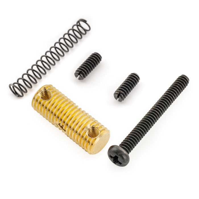 Musiclily Ultra Full Solid Brass Knurled Threaded Vintage Saddles for Fender Tele Style Electric Guitar, Black Screw (Set of 3)