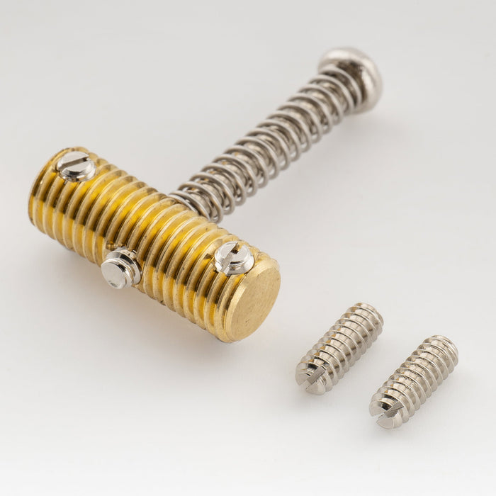 Musiclily Ultra UNC#6-32X3/8 Pollice Viti di Regolazione Altezza del Ponte in Acciaio Inossidabile con Punte Ovali e Fessura per Chitarra Elettrica USA Tele Style, Nero (Set di 20)