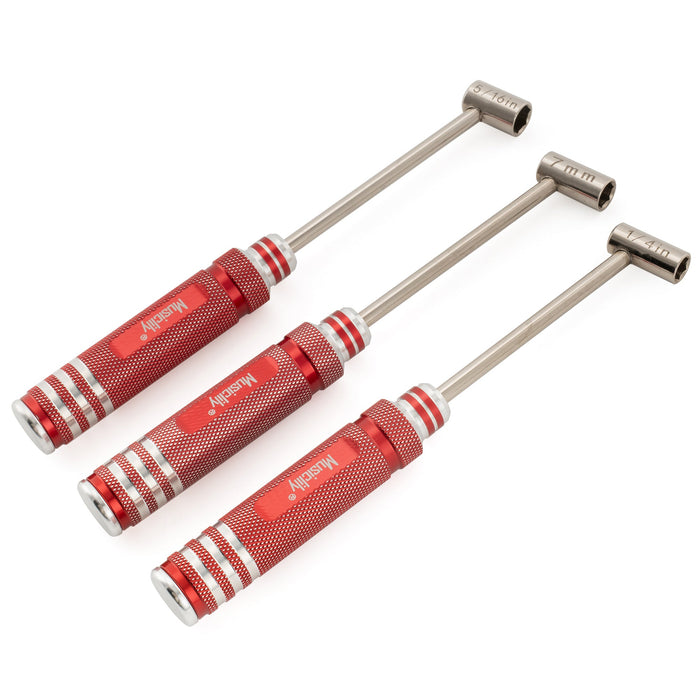 Musiclily Pro Juego de 3 Llaves de Tubo Hexagonales de Acero Endurecido 6,35mm 7mm 8mm para Ajuste de Alma de Guitarra y Bajo