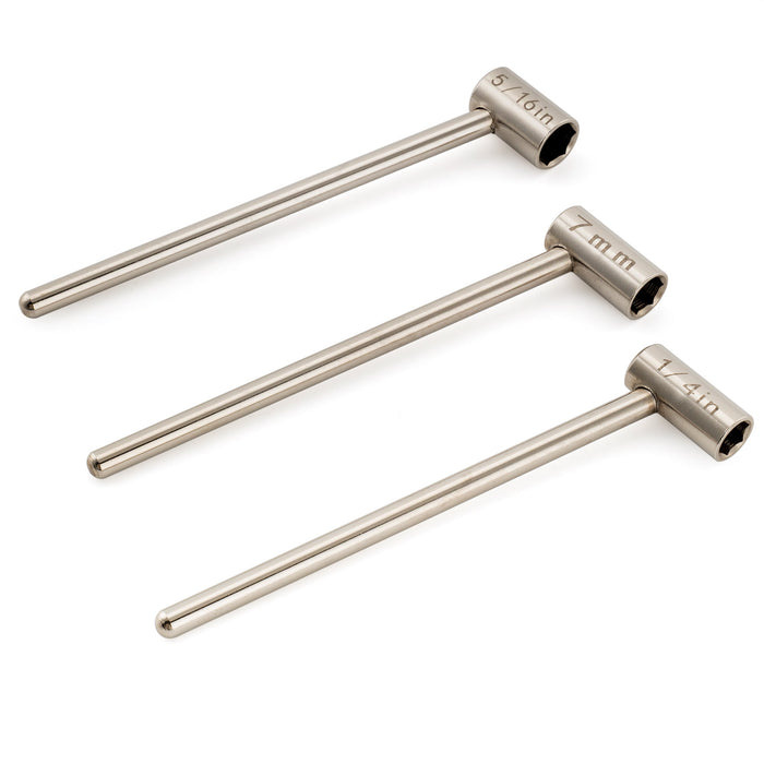 Musiclily Pro Juego de 3 Llaves de Tubo Hexagonales de Acero Endurecido 6,35mm 7mm 8mm para Ajuste de Alma de Guitarra y Bajo