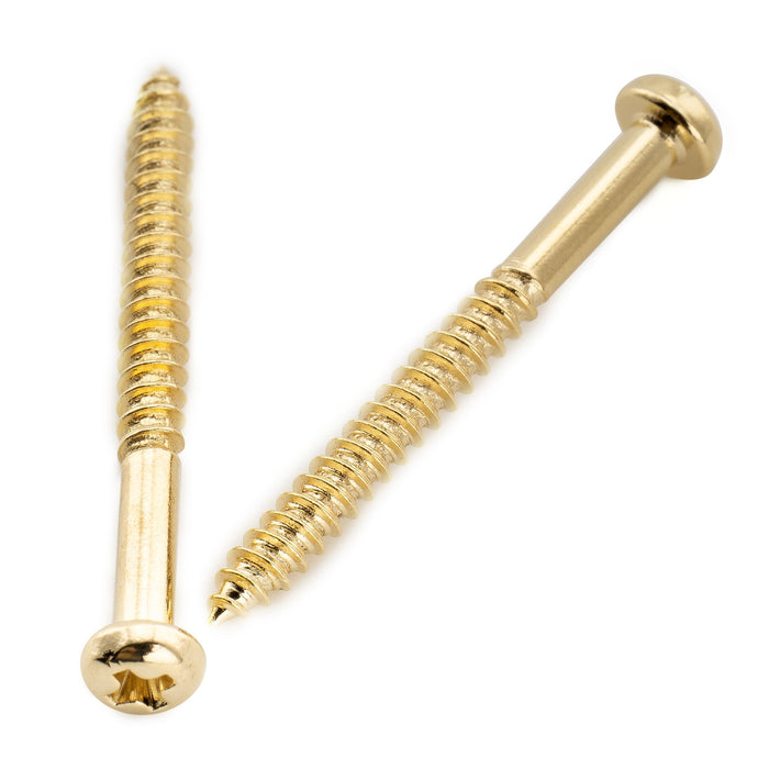 Musiclily Ultra Metric M2.5x25mm Stainless Steel Pickup Mounting Wood Screws Phillips Pan Head Half Thread for Electric Guitar (Set of 10)