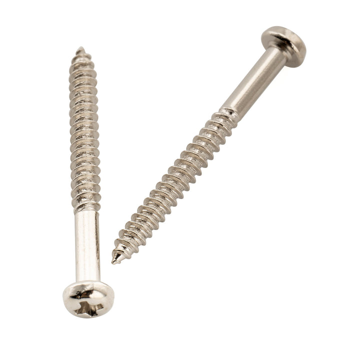 Musiclily Ultra Metric M2.5x25mm Stainless Steel Pickup Mounting Wood Screws Phillips Pan Head Half Thread for Electric Guitar (Set of 10)