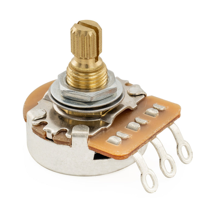 Musiclily Pro HD A500K Pot Brass Metric Split Short Shaft 6.5mm Audio Taper Potentiometer for Electric Guitar Bass