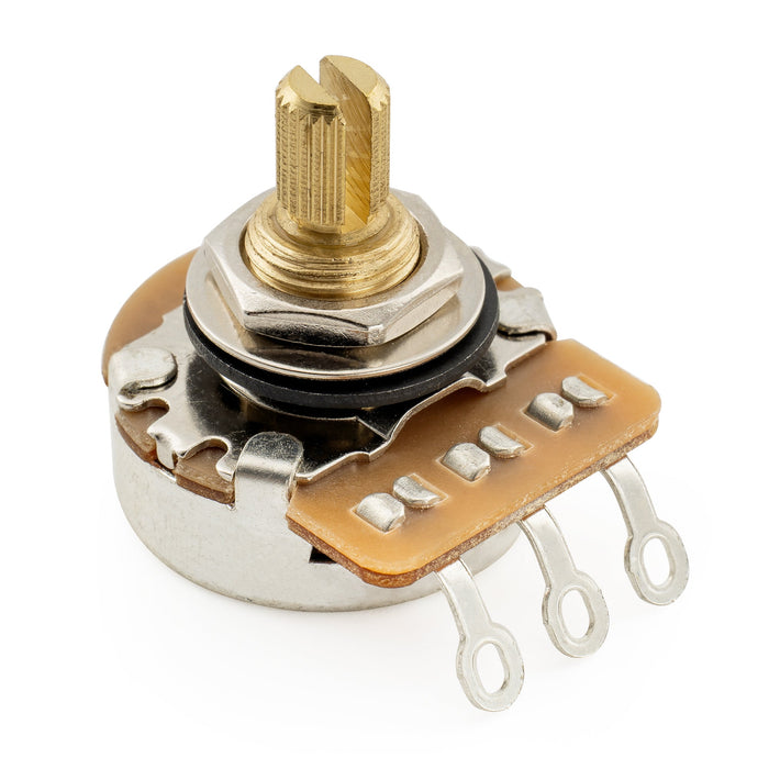 Musiclily Pro HD A500K Pot Brass Short Split Shaft 1/4 Inch Audio Taper Potentiometer for Electric Guitar Bass