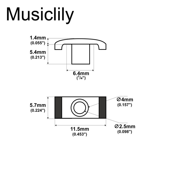 Musiclily Pro String Guides Trees Retainers for Fender American Ultra Style Electric Guitar, Black (Set of 2)