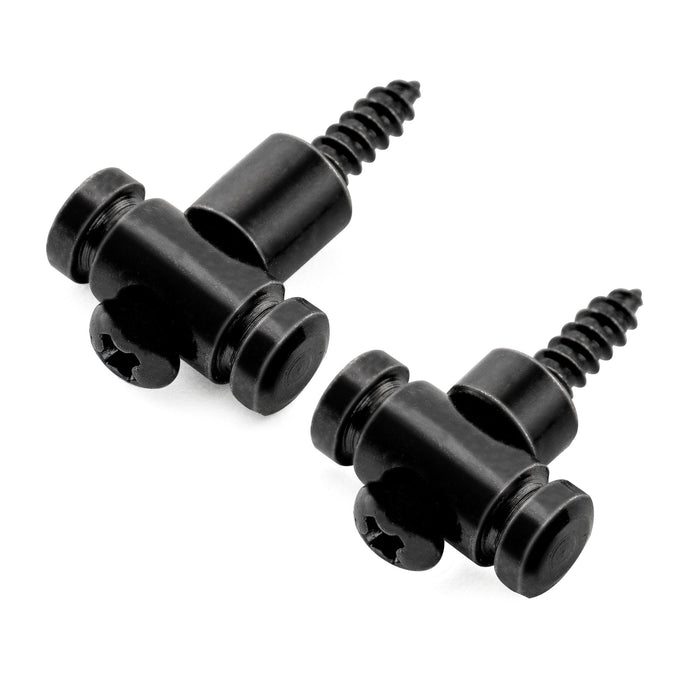 Musiclily Pro Steel Barrel Style String Guides Trees Retainers for Electric Guitar, Black (Set of 2)