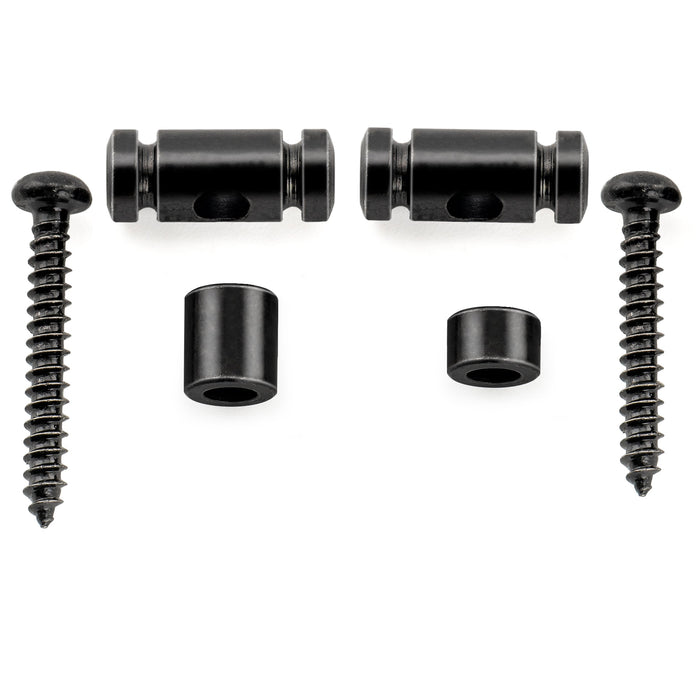 Musiclily Pro Steel Barrel Style String Guides Trees Retainers for Electric Guitar, Black (Set of 2)