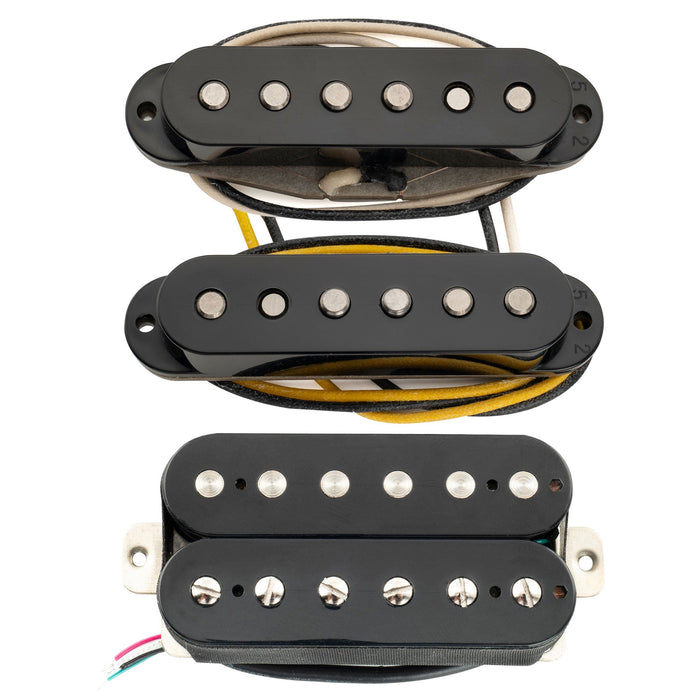 ミュージックリリー プロ ST-TX アルニコ5 スタガード シングルコイルピックアップ & カバーなしハムバッカー ST-HSS ネック・ミドル・ブリッジピックアップセット Stratタイプ エレキギター用