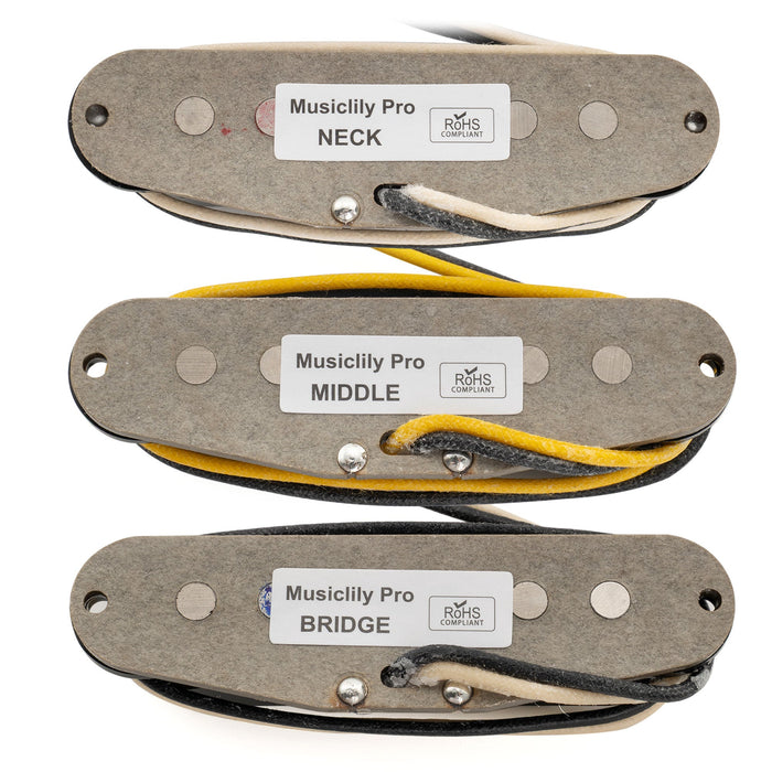 Musiclily Pro ST-TX スタッガードアルニコ5 シングルコイルネック/ミドル/ブリッジピックアップセット Stratスタイル エレキギター用
