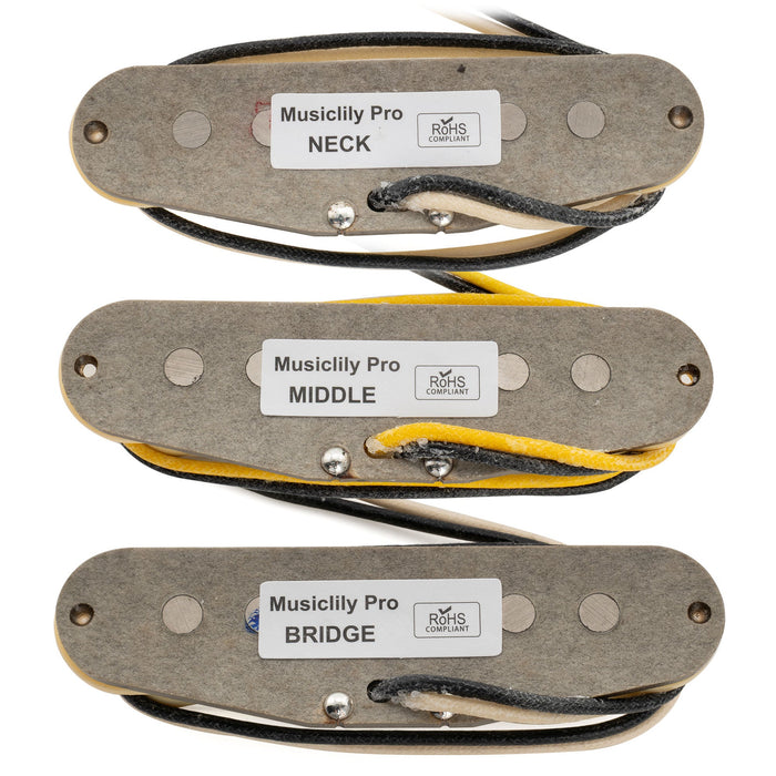 Musiclily Pro ST-TX スタッガードアルニコ5 シングルコイルネック/ミドル/ブリッジピックアップセット Stratスタイル エレキギター用