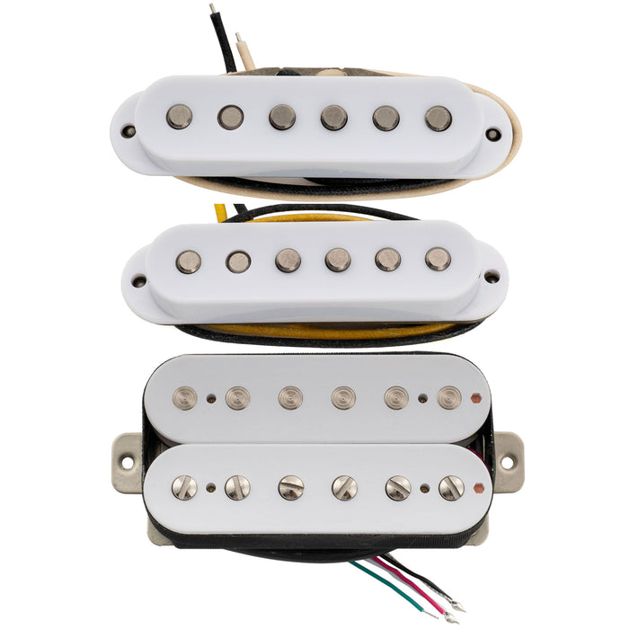 Musiclily Pro ST-TX Alnico 5 Juego de Pastillas de Bobina Simple Escalonadas y Humbucker Descubiertas ST-HSS para Guitarra Eléctrica Estilo Strat