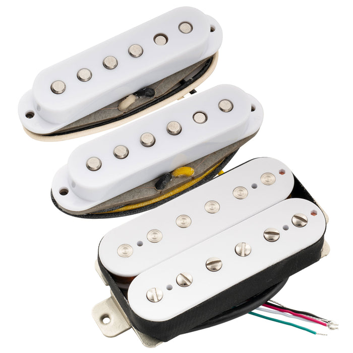 Musiclily Pro ST-TX Alnico 5 Juego de Pastillas de Bobina Simple Escalonadas y Humbucker Descubiertas ST-HSS para Guitarra Eléctrica Estilo Strat
