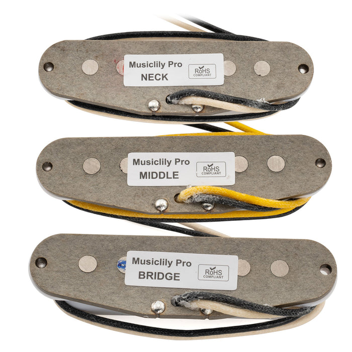 Musiclily Pro ST-TX スタッガードアルニコ5 シングルコイルネック/ミドル/ブリッジピックアップセット Stratスタイル エレキギター用