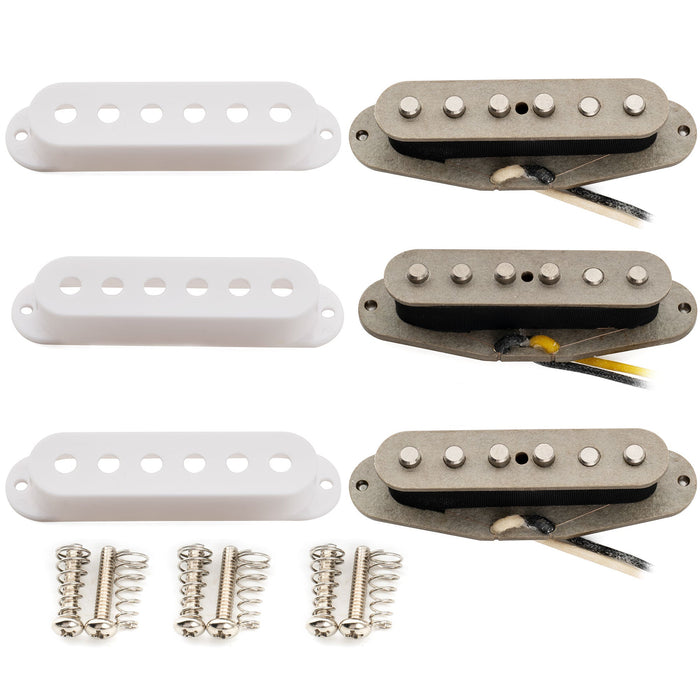 Musiclily Pro ST-TX スタッガードアルニコ5 シングルコイルネック/ミドル/ブリッジピックアップセット Stratスタイル エレキギター用