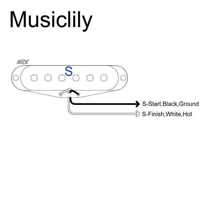 Musiclily Pro ST-FAT50S スタッガードアルニコ5 シングルコイルネックピックアップ Stratスタイル エレキギター用