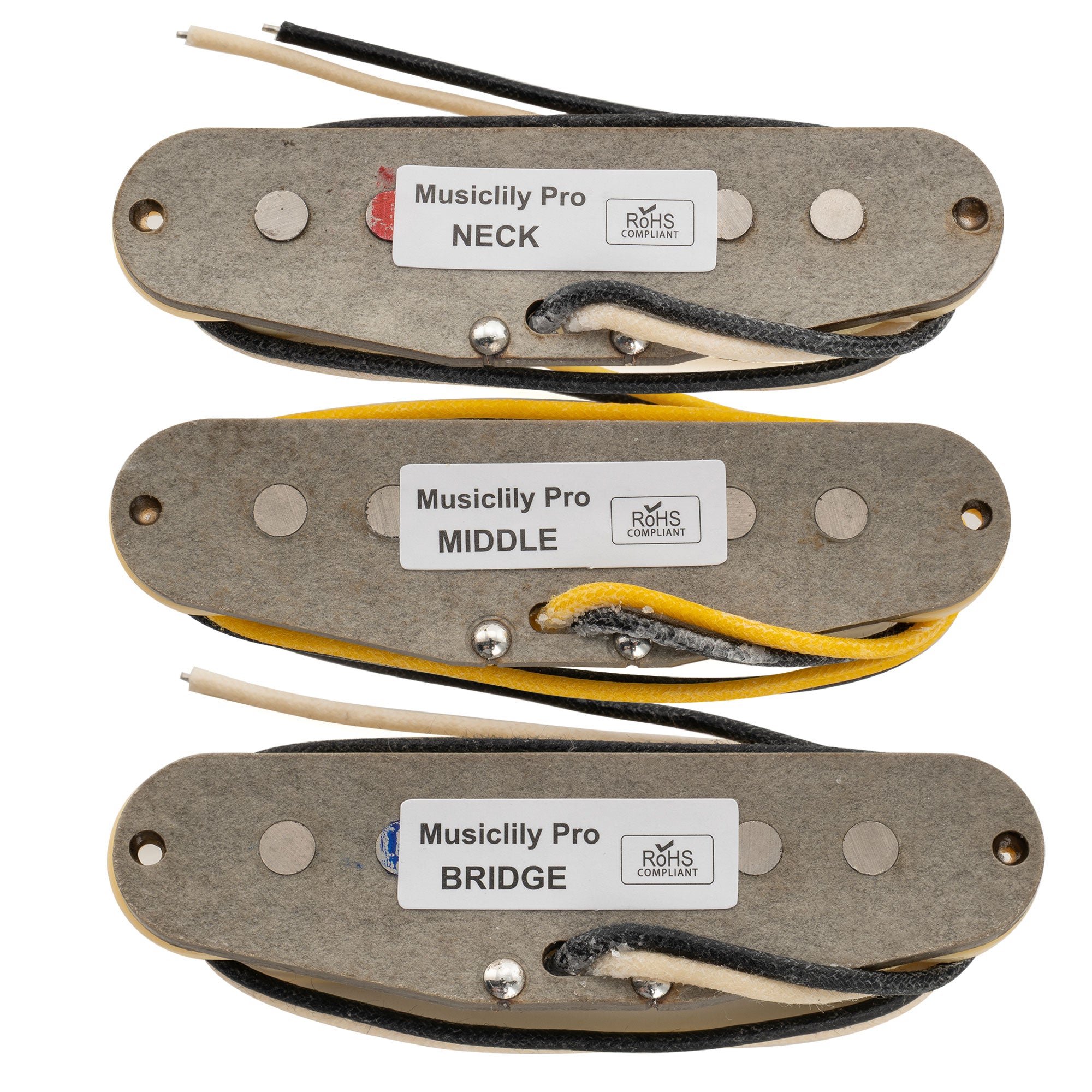 Musiclily Pro ST-FAT50S Staffelte Alnico 5 Single-Coil Hals-, Mittel- und Stegtonabnehmer Set für Strat-Style E-Gitarre
