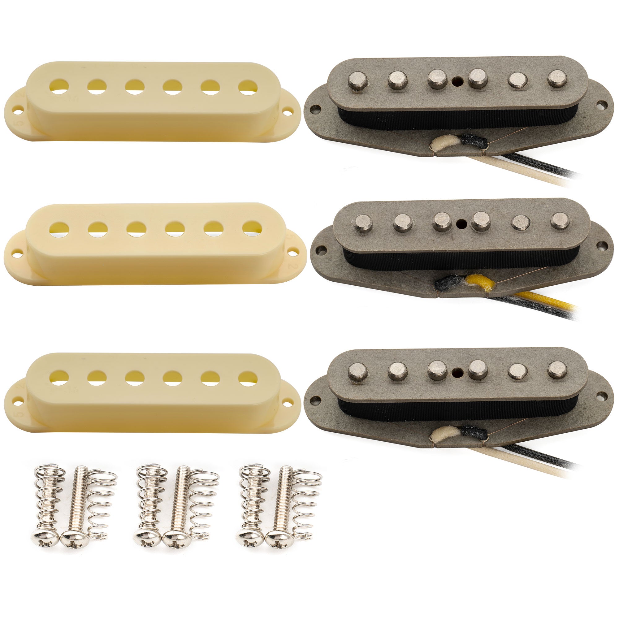 Musiclily Pro ST-FAT50S Staffelte Alnico 5 Single-Coil Hals-, Mittel- und Stegtonabnehmer Set für Strat-Style E-Gitarre