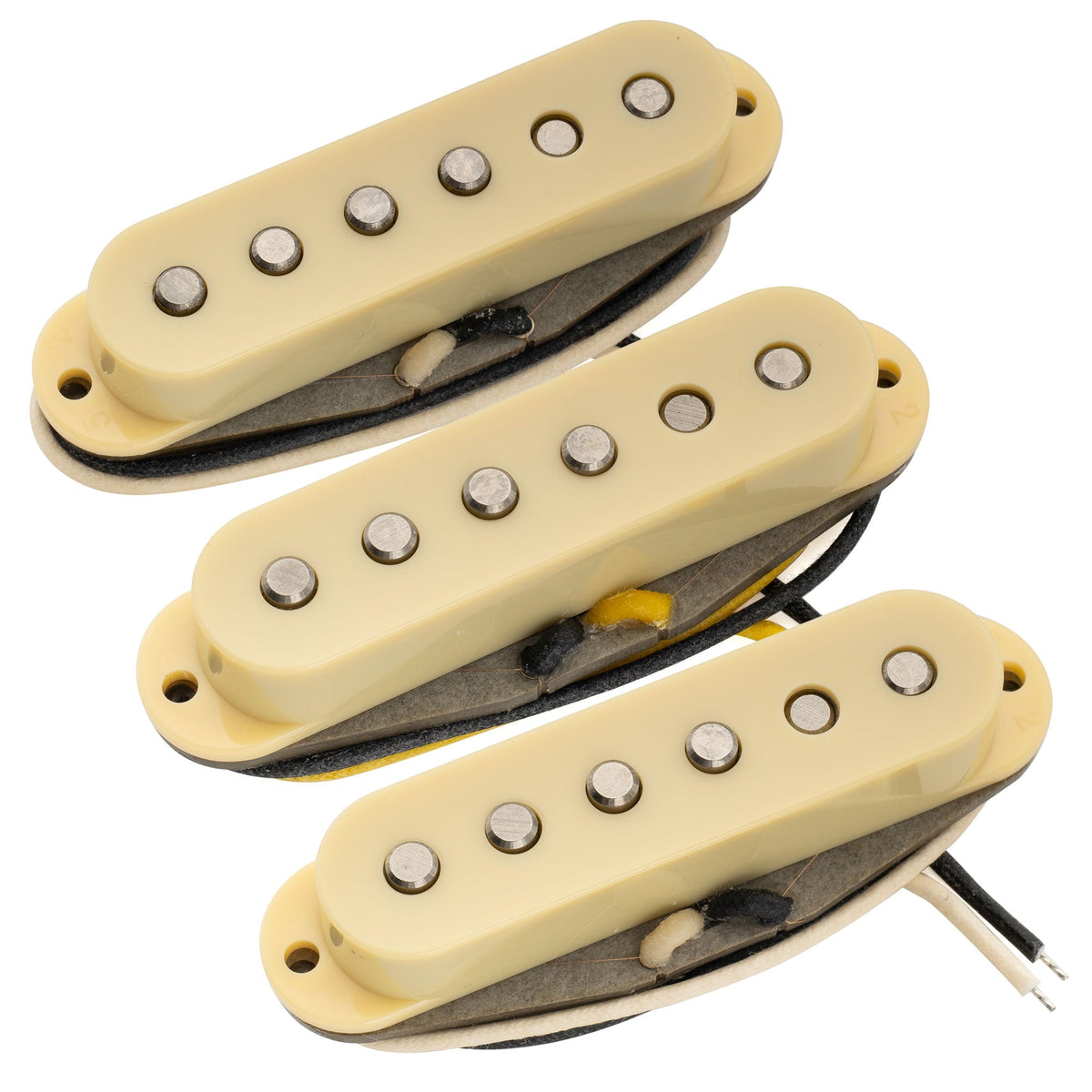 Musiclily Pro ST-FAT50S Staffelte Alnico 5 Single-Coil Hals-, Mittel- und Stegtonabnehmer Set für Strat-Style E-Gitarre