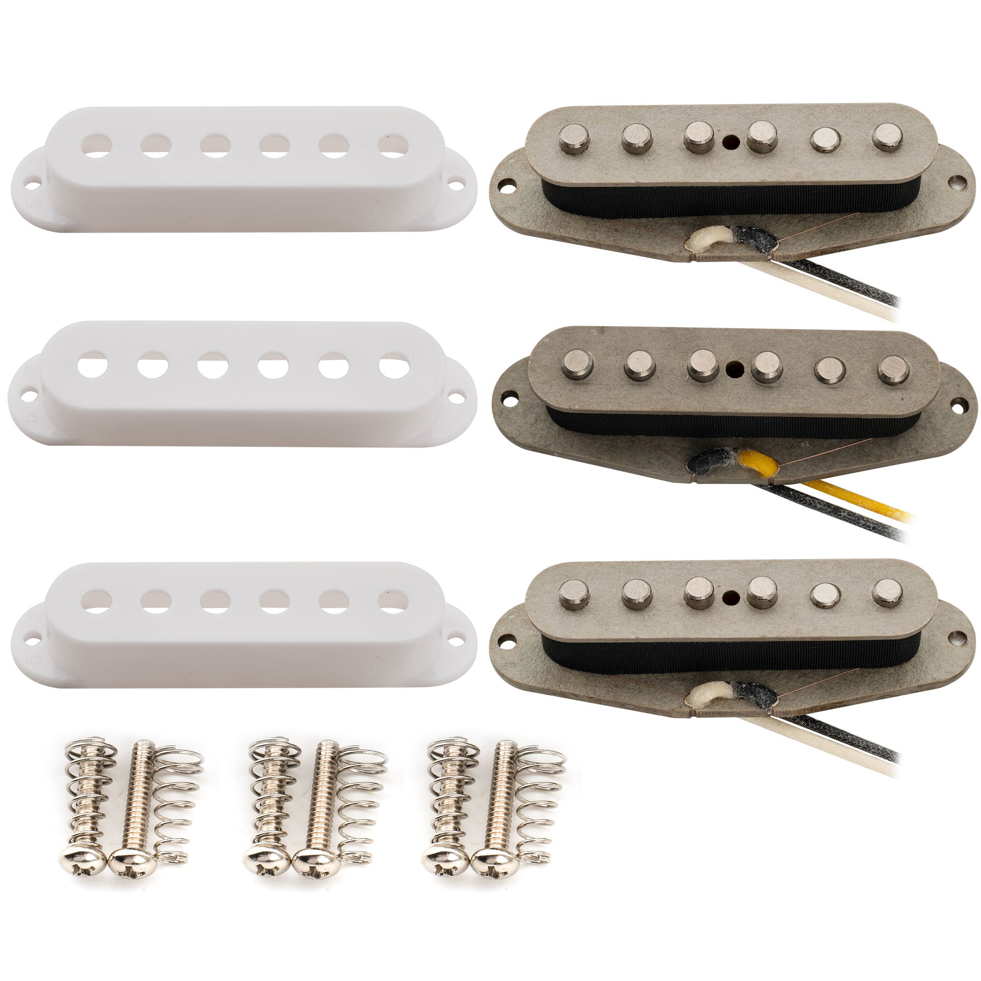 Musiclily Pro ST-FAT50S Staffelte Alnico 5 Single-Coil Hals-, Mittel- und Stegtonabnehmer Set für Strat-Style E-Gitarre