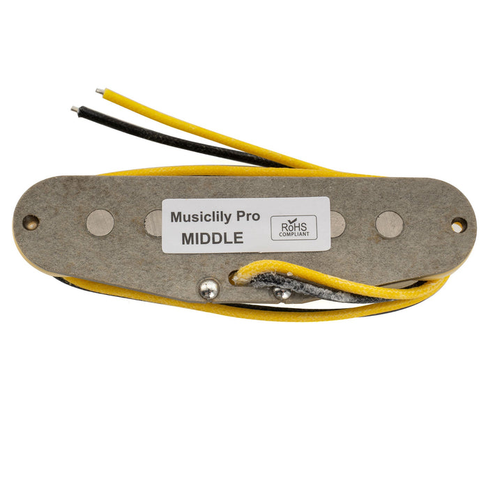 Musiclily Pro ST-FAT50S スタッガード Alnico 5 シングルコイル ミドルピックアップ for Strat スタイル エレキギター