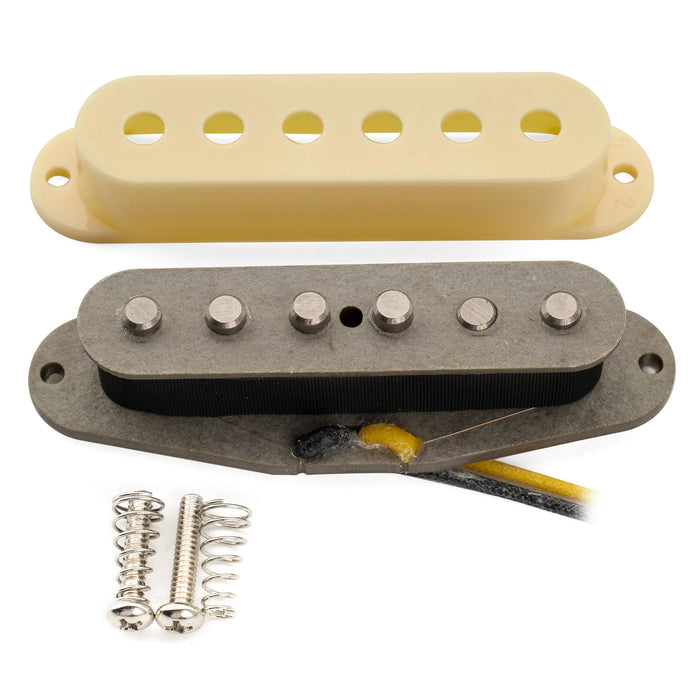 Musiclily Pro ST-FAT50S スタッガード Alnico 5 シングルコイル ミドルピックアップ for Strat スタイル エレキギター
