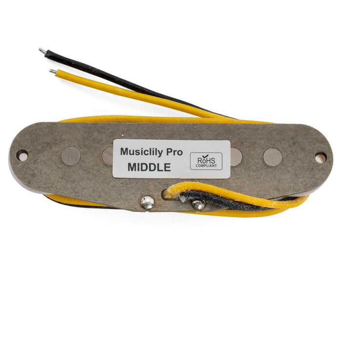 Musiclily Pro ST-FAT50S スタッガード Alnico 5 シングルコイル ミドルピックアップ for Strat スタイル エレキギター
