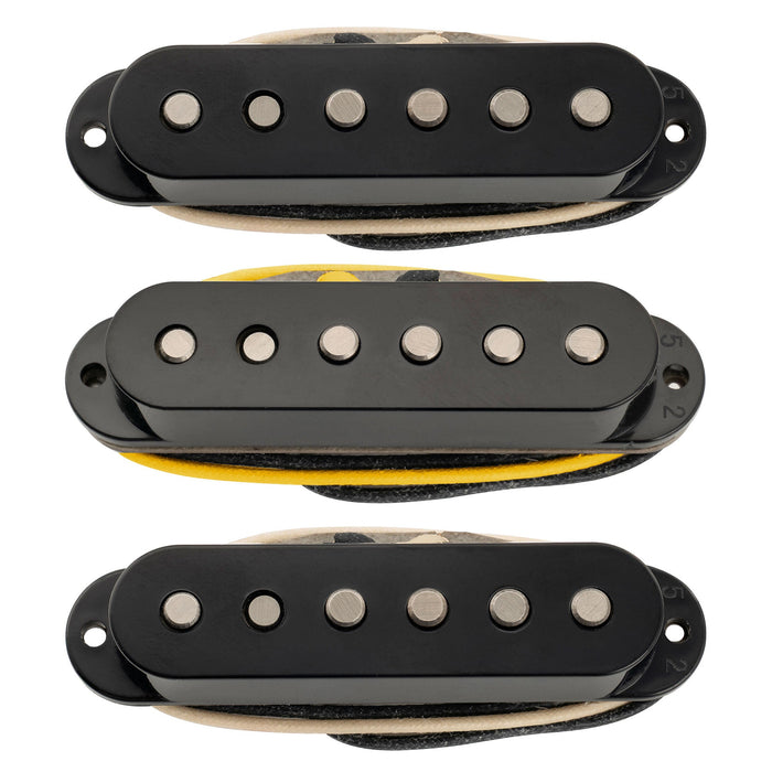 Musiclily Pro ST-FAT60S スタッガードアルニコ2 シングルコイルネック/ミドル/ブリッジピックアップセット Stratスタイル エレキギター用