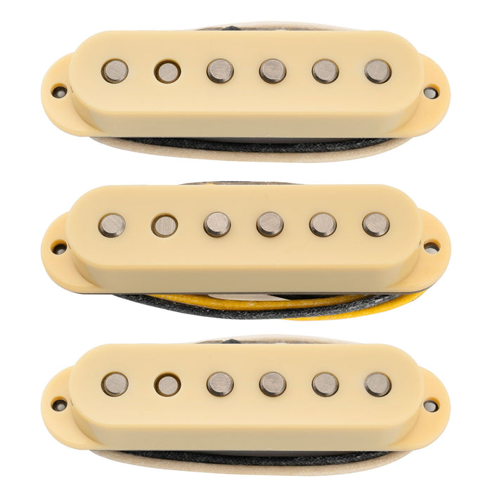 Musiclily Pro ST-FAT60S スタッガードアルニコ2 シングルコイルネック/ミドル/ブリッジピックアップセット Stratスタイル エレキギター用