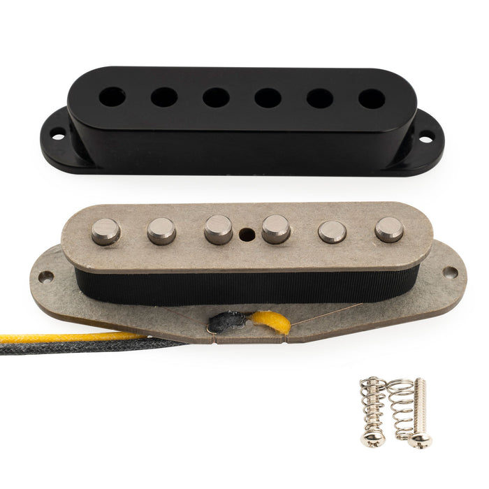 Musiclily Pro ST-FAT60S スタッガードアルニコ2 シングルコイルミドルピックアップ Stratスタイル エレキギター用