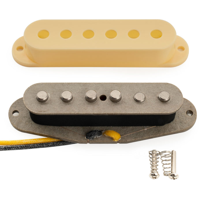 Musiclily Pro ST-FAT60S スタッガードアルニコ2 シングルコイルミドルピックアップ Stratスタイル エレキギター用