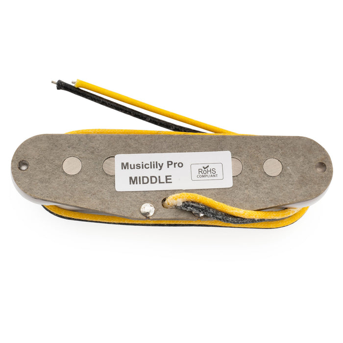 Musiclily Pro ST-FAT60S スタッガードアルニコ2 シングルコイルミドルピックアップ Stratスタイル エレキギター用
